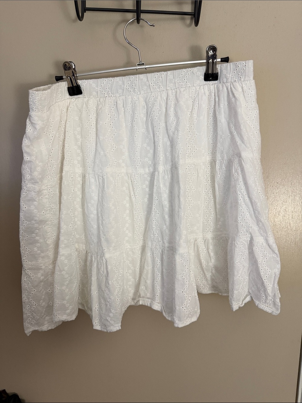 wild fable White Eyelet Tiered Circle Skirt
